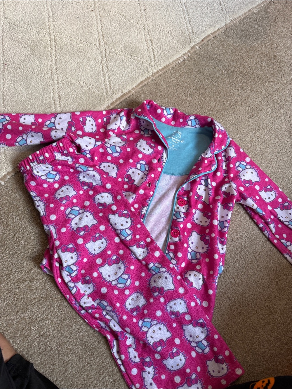 Hello Kitty Hot Pink and Light Blue Kids Pajama Set